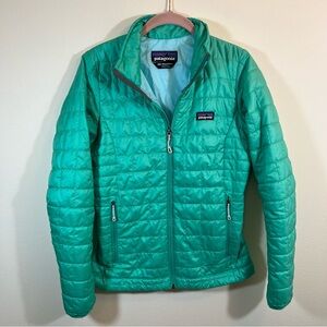 Patagonia Women’s Mint Green Nano Puff Zip Up Jacket XS